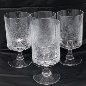 Vintage Crystal Romanze White Wine Glasses by Bjorn Wiinblad